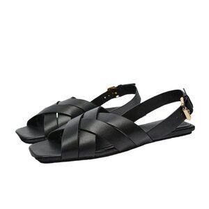 ZARA STRAPPY LEATHER SANDALS BLACK SIZE 8 | 2519/110/800